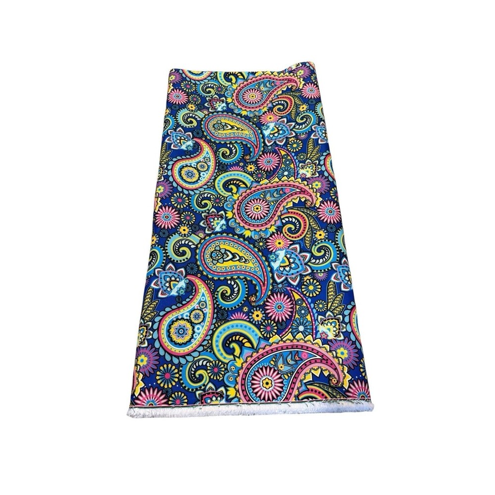 Large Paisley Floral Woven Fabric 3.1 Yards x 60 Multicolor Medium Weight